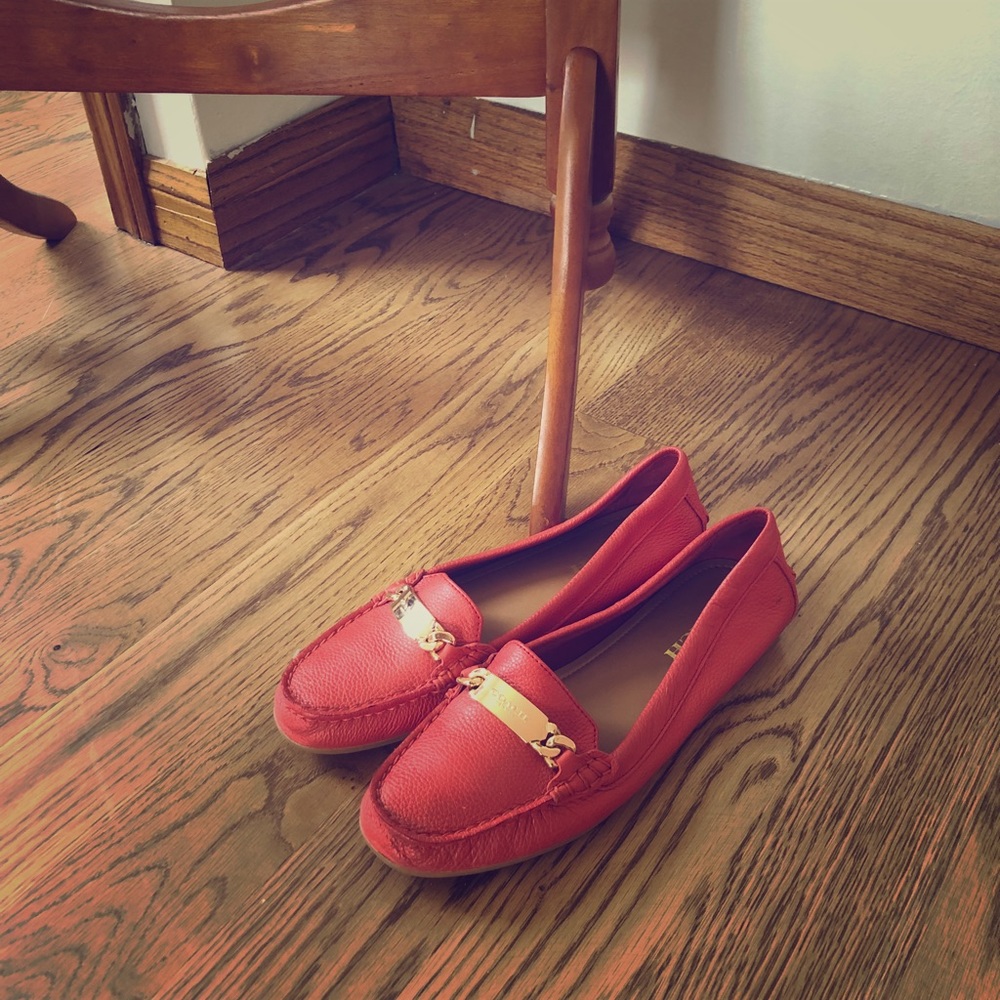 Coach Brand: Coral colored leather flats